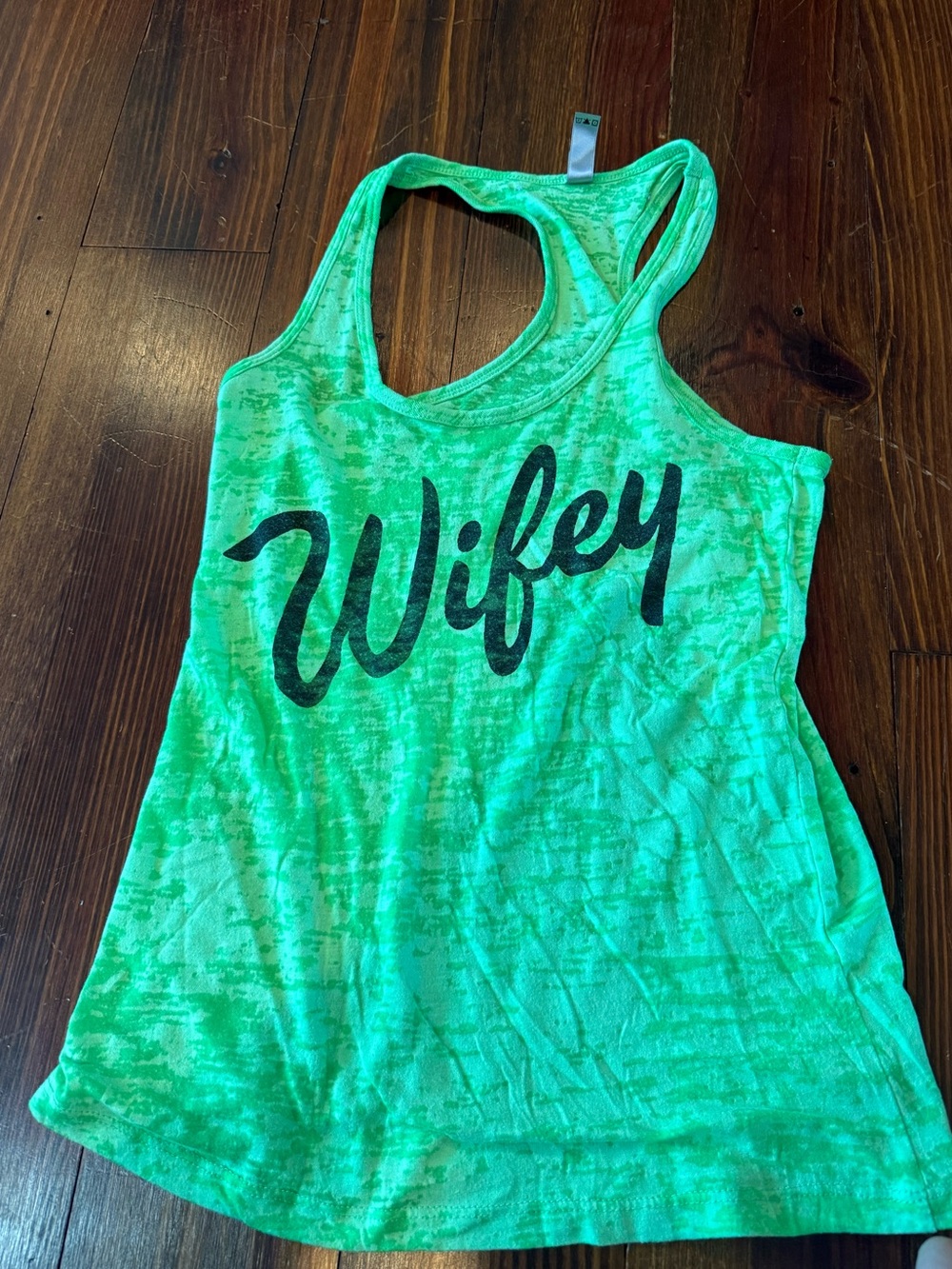 Next Level Apparel Green 'Wifey' Racerback Tank